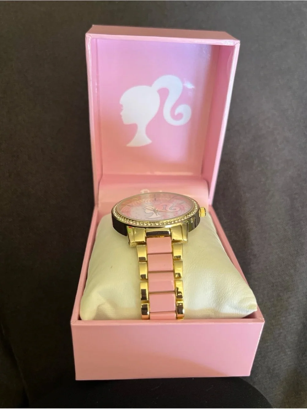 🆕 Barbie Pink and Gold Crystal Accent Ladies Watch - Picture 2 of 6